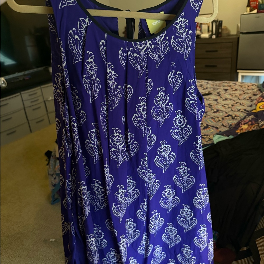Maeve Purple Dress with White Floral Design